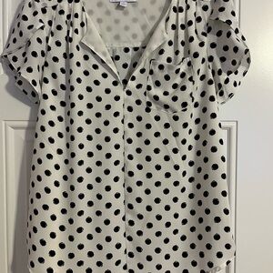 41 Hawthorn Black and White Notched Collar Blouse